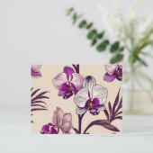 Carte Postale Fleurs d'orchidée violette (Debout devant)