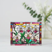 Carte Postale Fleurs d'orchidées en verre (Debout devant)