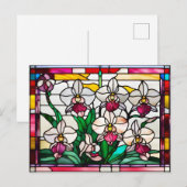 Carte Postale Fleurs d'orchidées en verre (Devant / Derrière)