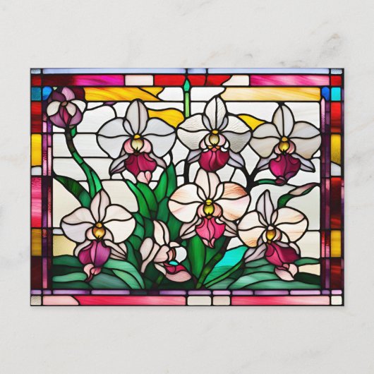 Carte Postale Fleurs d'orchidées en verre (Devant)