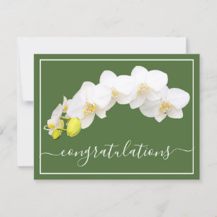 Carte Postale Fleurs d'orchidées Vert Arrière - plan Félicitatio