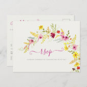 Carte Postale Fleurs d'orchidées violettes roses Mariage de cour (Devant / Derrière)