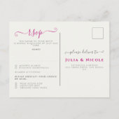 Carte Postale Fleurs d'orchidées violettes roses Mariage de cour (Dos)