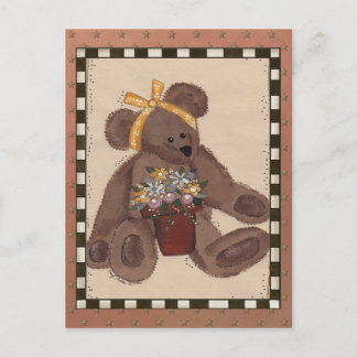 Carte Postale Fleurs d'ours en peluche