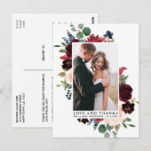 Carte Postale Fleurs Élégantes Aquarelle Florale et Feuillage Am (Devant / Derrière)