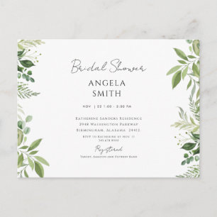 Carte Postale Fleurs Élégantes et Simples Mariage Blanc