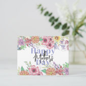 Carte Postale Fleurs élégantes et vives Fête des Mères Feuilles (Debout devant)