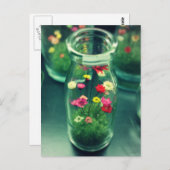 Carte Postale Fleurs en bouteille (Devant / Derrière)