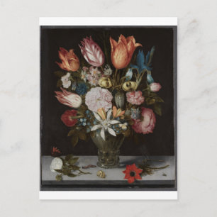 Carte Postale Fleurs en verre, Ambrosius Bosschaert, Huile