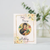 Carte Postale Fleurs ensoleillées et heureuses pour un anniversa (Debout devant)