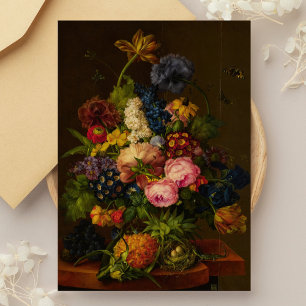Carte Postale Fleurs et ananas sur une table d'entablement