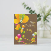 Carte Postale Fleurs et ballons colorés Anniversaire (Debout devant)