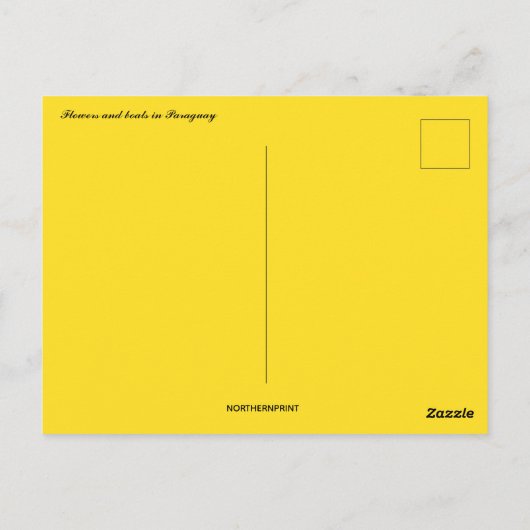 Carte Postale Fleurs et bateaux au Paraguay (Dos)