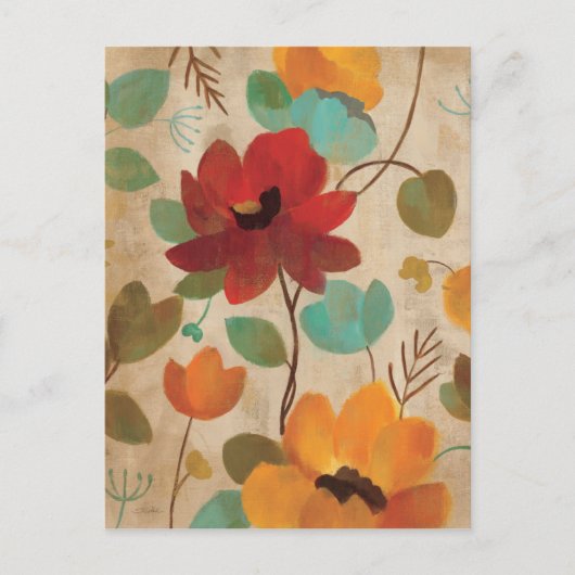 Carte Postale Fleurs et bourgeons colorés (Devant)