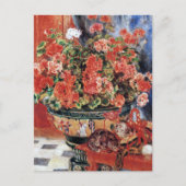 Carte Postale Fleurs et Chats - Art impressionniste - Renoir (Devant)