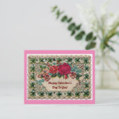 Carte Postale Fleurs Et Dentelle Valentine (Debout devant)