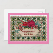Carte Postale Fleurs Et Dentelle Valentine (Devant / Derrière)