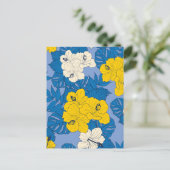 Carte Postale Fleurs et feuilles d'Hibiscus  (Debout devant)