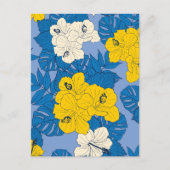 Carte Postale Fleurs et feuilles d'Hibiscus  (Devant)