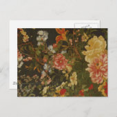 Carte Postale Fleurs et insectes japonais vintages (Devant / Derrière)