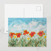 Carte Postale Fleurs et nuages lumineux de printemps (Devant / Derrière)