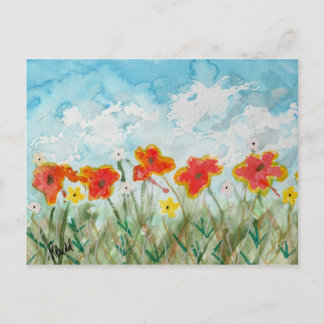 Carte Postale Fleurs et nuages lumineux de printemps