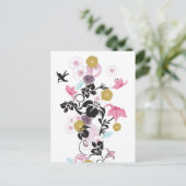 Carte Postale Fleurs et oiseaux japonais (Debout devant)