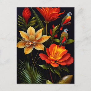 Carte Postale Fleurs et oiseaux tropicaux Moderne Haeckel