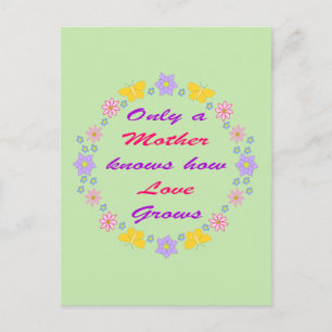 Carte Postale Fleurs et papillons de la fête des mères