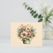 Carte Postale Fleurs Fantaisistes dans un Pot de Fleurs Mignon (Debout devant)