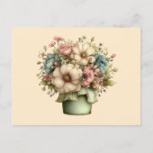 Carte Postale Fleurs Fantaisistes dans un Pot de Fleurs Mignon (Devant)