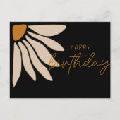 Carte Postale Fleurs Florales Rétro à la Mode Joyeux Anniversair (Devant)