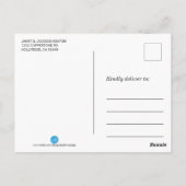 Carte Postale Fleurs florales roses - Merci (Dos)