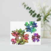 Carte Postale Fleurs fractales abstraites 2D (Debout devant)