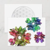 Carte Postale Fleurs fractales abstraites 2D (Devant / Derrière)
