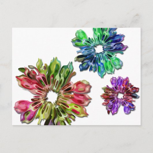 Carte Postale Fleurs fractales abstraites 2D (Devant)