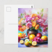 Carte Postale Fleurs fruité art de beauté (Devant / Derrière)