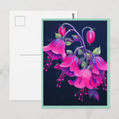 CARTE POSTALE FLEURS FUCHSIA #1 (Devant / Derrière)