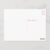 Carte Postale Fleurs Fuchsia Merci Rose Et Blanc Floral (Dos)