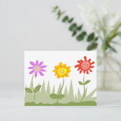 Carte Postale Fleurs funky (Debout devant)