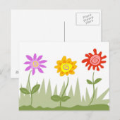 Carte Postale Fleurs funky (Devant / Derrière)