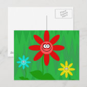 Carte Postale Fleurs funky (Devant / Derrière)