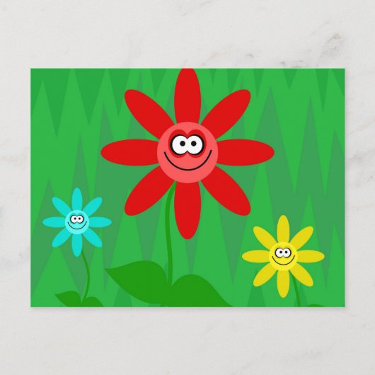 Carte Postale Fleurs funky (Devant)