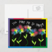 Carte Postale Fleurs gays lesbiennes arc-en-ciel (Devant / Derrière)