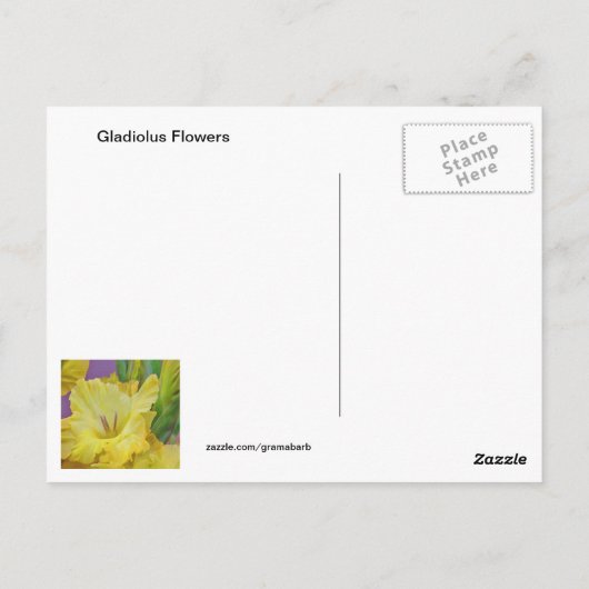 Carte postale Fleurs Gladiolus (Dos)