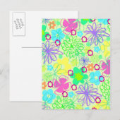 Carte Postale Fleurs graphiques (Devant / Derrière)