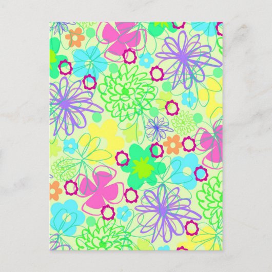 Carte Postale Fleurs graphiques (Devant)