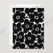 Carte Postale Fleurs Gras - Noir et Blanc (Devant / Derrière)