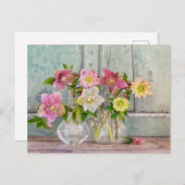 Carte Postale Fleurs | Hellebores dans des vases (Devant / Derrière)