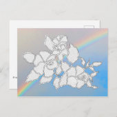 Carte postale - Fleurs Hibiscus à couleur (Devant / Derrière)